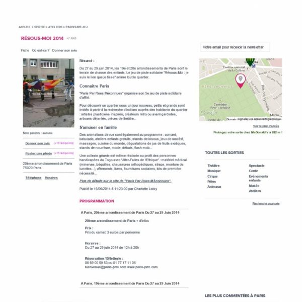 Citizenkid - Résous-moi 2014 Jeu de piste solidaire dans les 19e et 20e arrondissements - 7 juin 2014